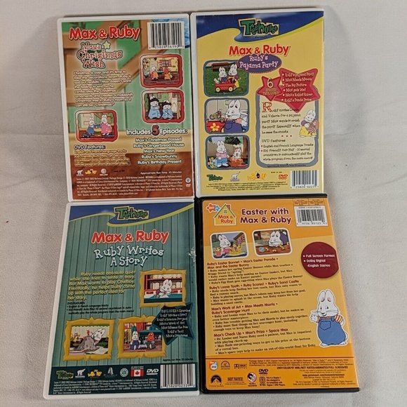 4 Max & Ruby DVDs Treehouse Nick Jr Easter Christmas Pajama Party Story Lot - Picture 4 of 12